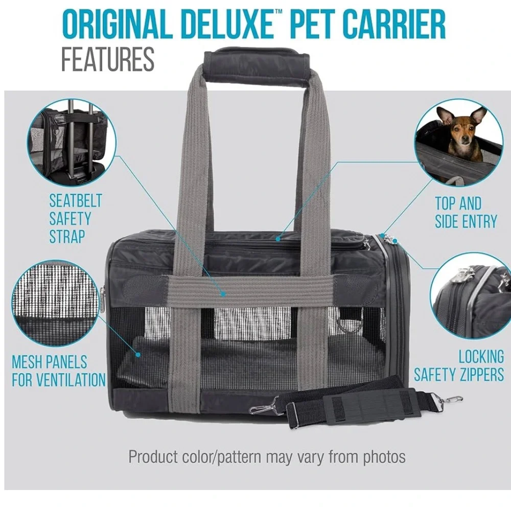 Sherpa Original Deluxe Travel Pet Carrier, Airline Approved Gray, Medium NWT
